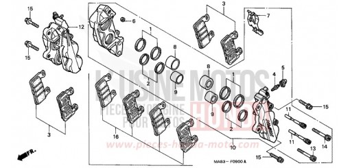 FRONT BRAKE CALIPER CBR900RRW de 1998
